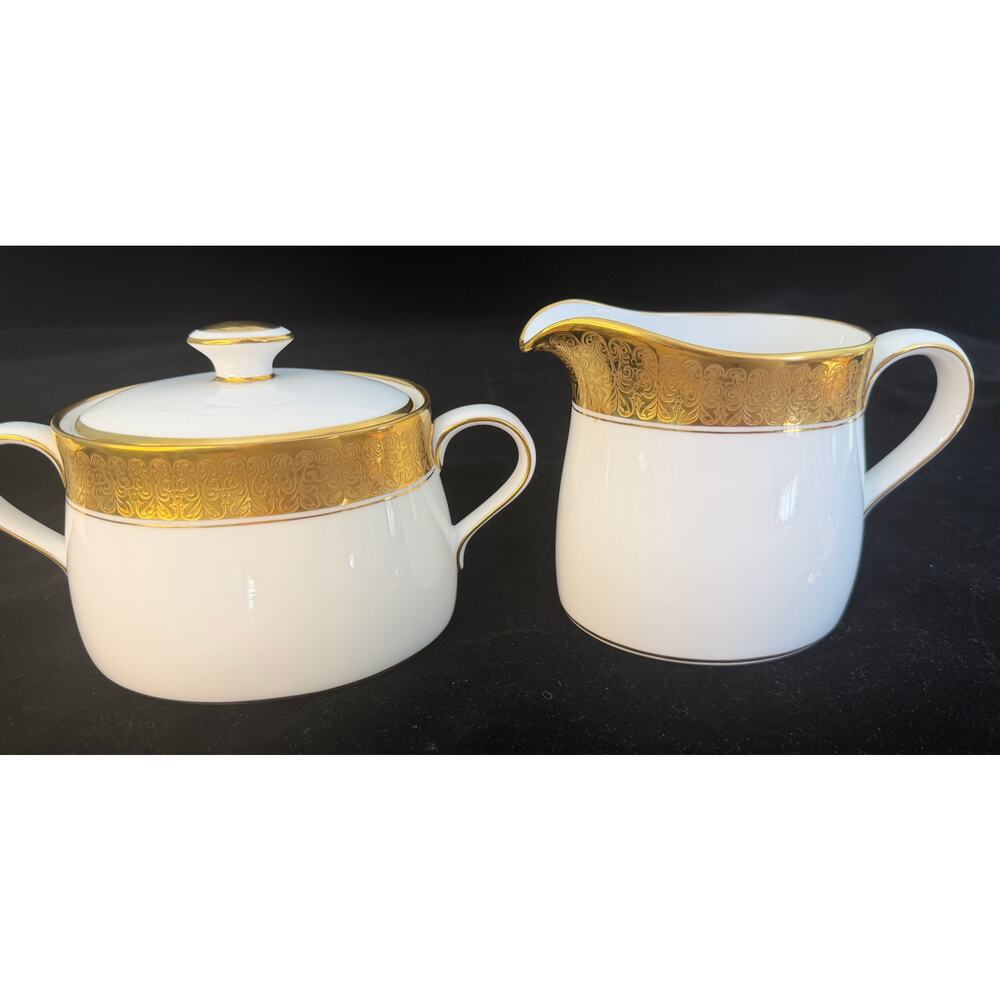 Royal Crown Derby “St. George” Sugar Bowl & Creamer